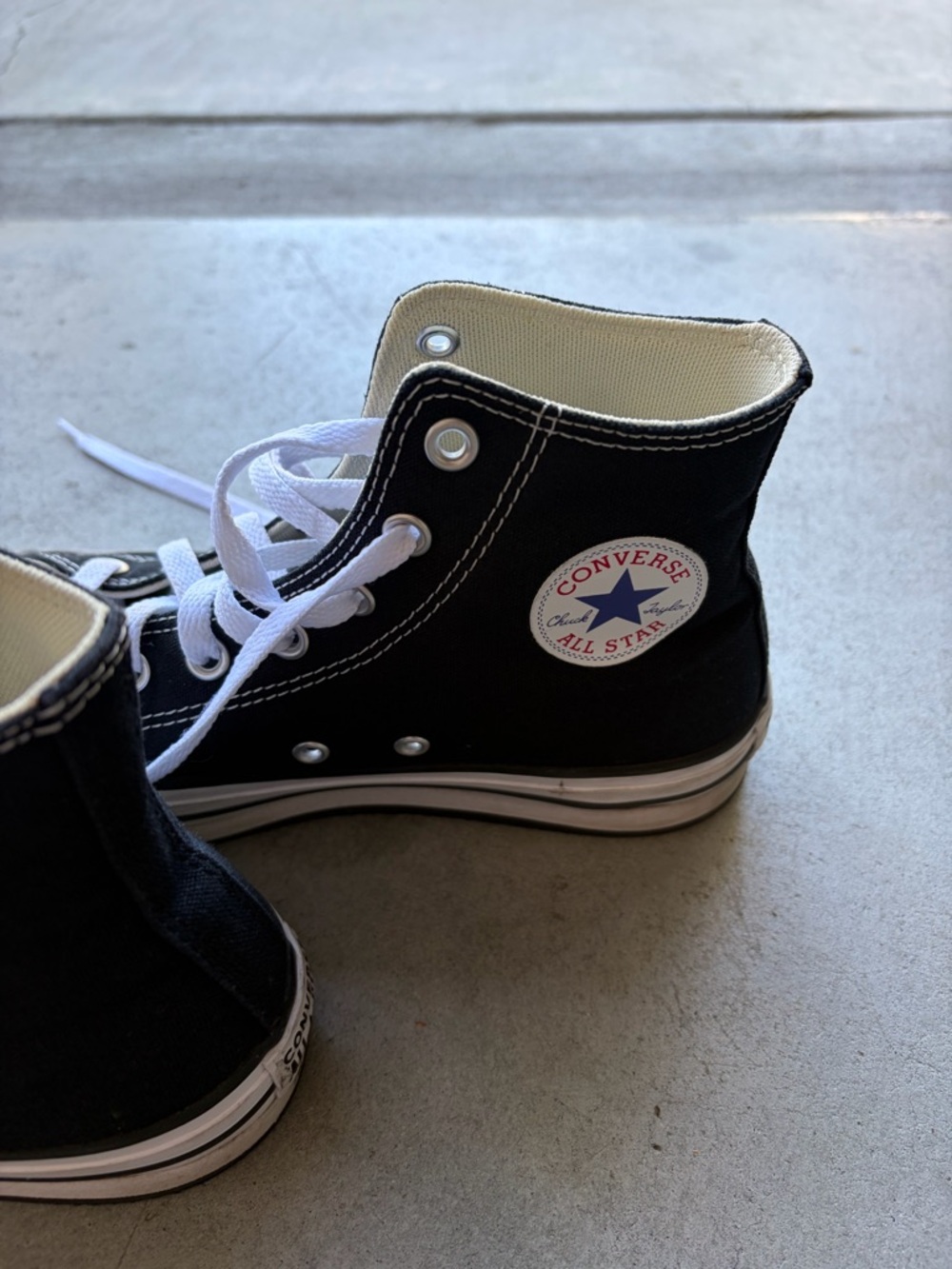 Converse Kids Black High-Top Sneakers with White Soles - Picture 4 of 7